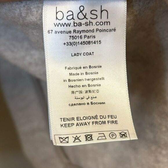 NWT Ba&Sh Come Wool White Tranch Coat Black Leather Belt Size XS - Picture 15 of 16